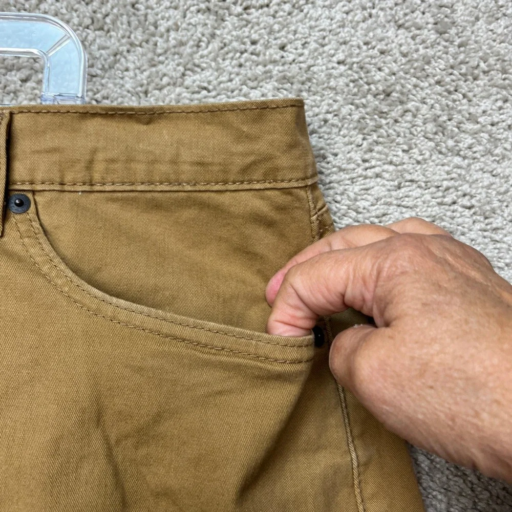 Levi 505 Regular Fit Pants Mens 42x30 Brown Straight Leg 5-Pocket Stretch Twill